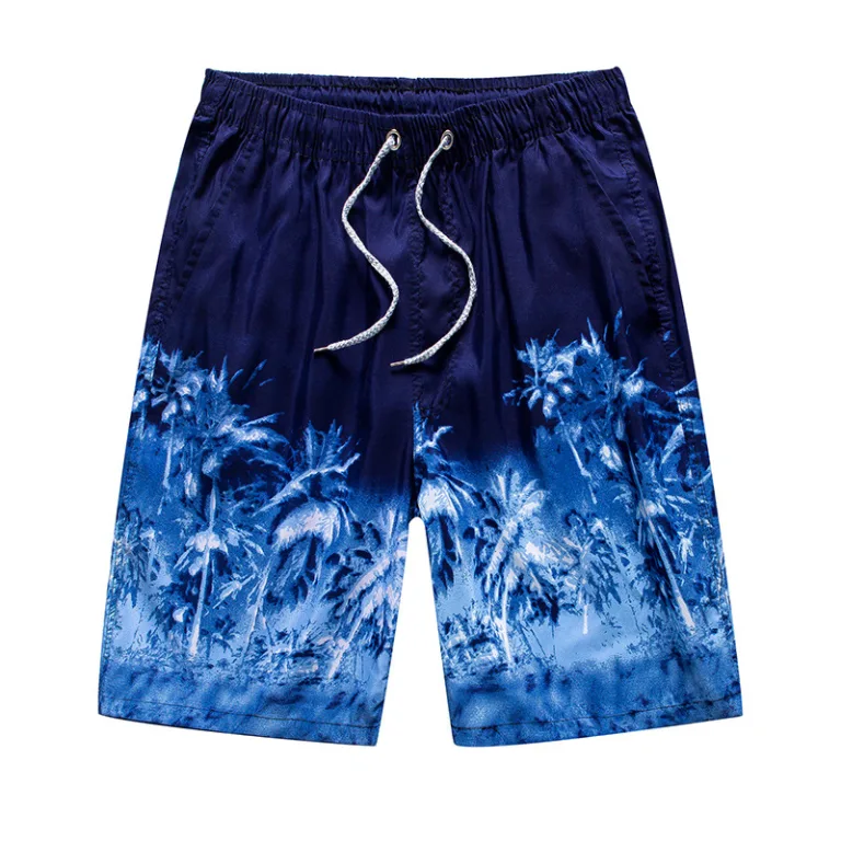 Blue palm tree print swim shorts