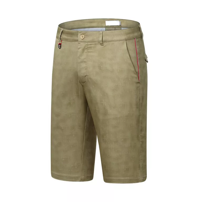 Khaki men's shorts with red detail