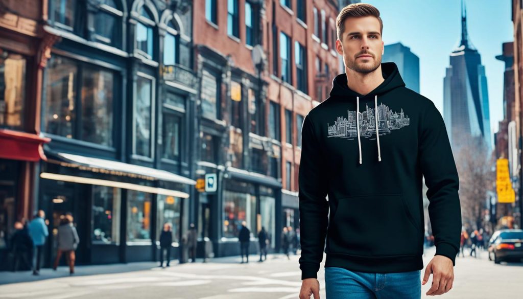 black graphic hoodie