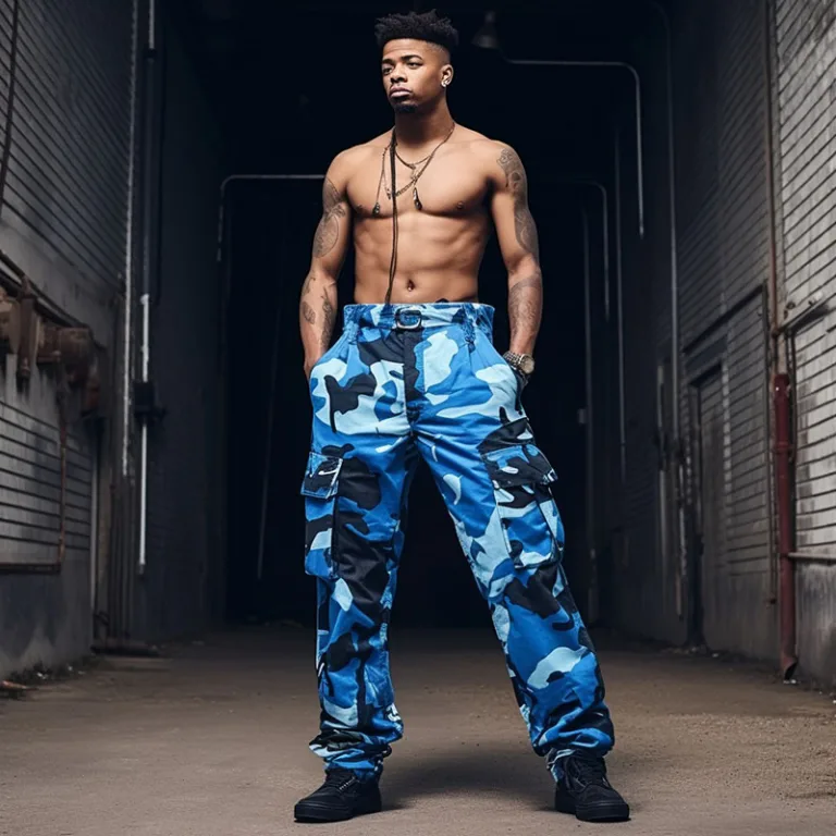 blue camo cargo pants a