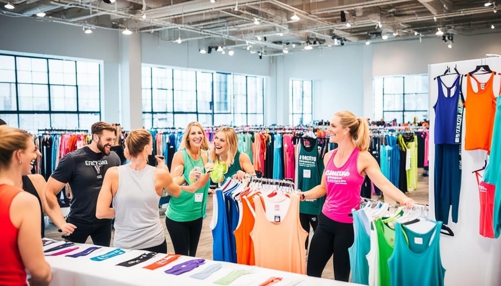 Corporate tank top giveaways at an event Corporate tank top giveaways at an event