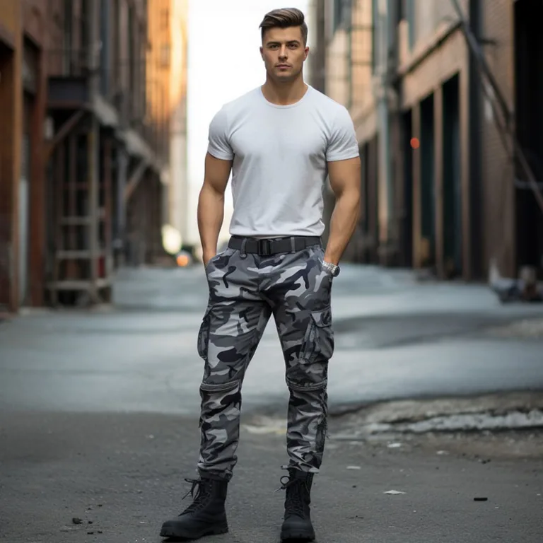 grey camo cargo pants a