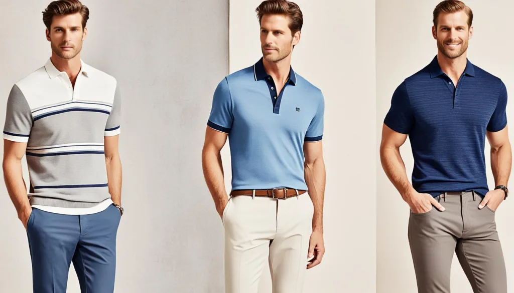 Knit polo shirt versatility Knit polo shirt versatility