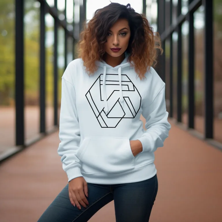 geometric designs embroidered hoodie a