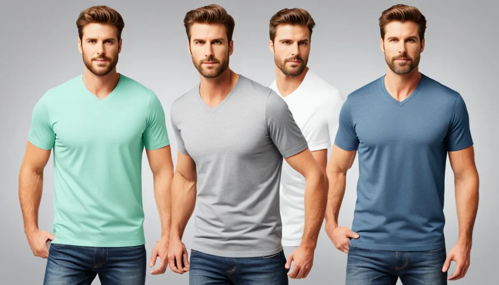 V-neck vs crew neck t-shirt neckline comparison V-neck vs crew neck t-shirt neckline comparison