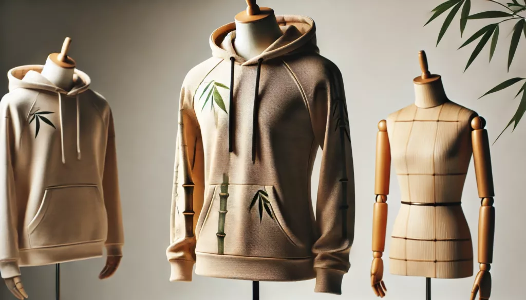 Eco-Friendly Custom Bamboo Hoodies: Sustainable Style with Personalized Comfort 3 bamboo hoodie displayed on a mannequin