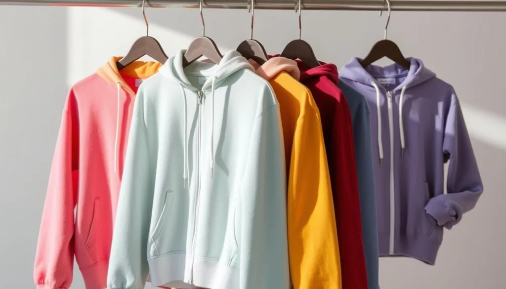 Colored zip-up hoodies Colored zip-up hoodies