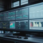 Digital ERP dashboard showing order tracking and production flow