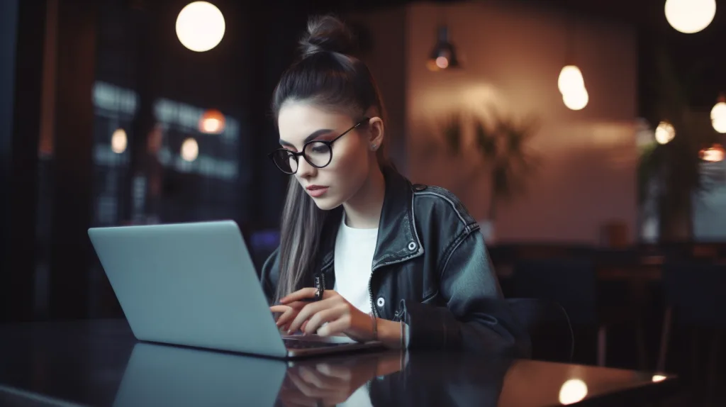 How to Start a Clothing Brand with No Money (Even in 2025!) 16 Young entrepreneur researching fashion trends on laptop.