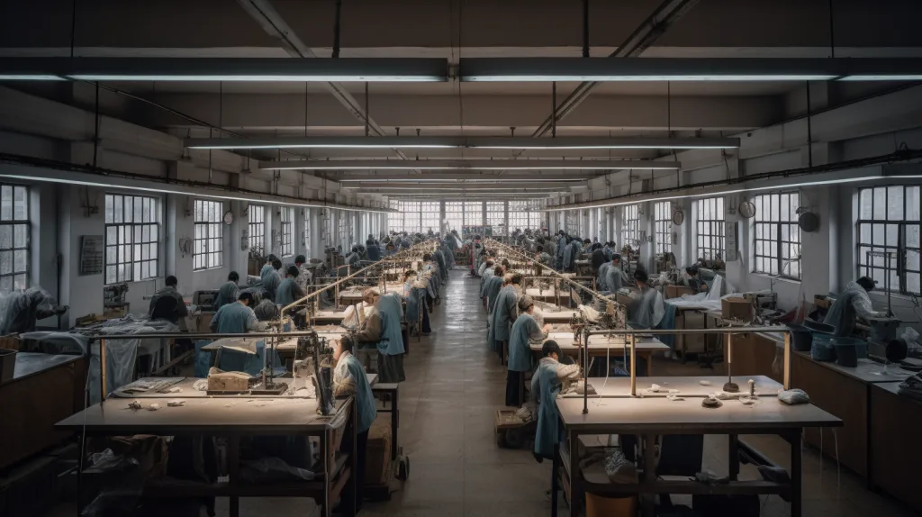 Bulk Clothing Manufacturing: How to Find the Right Factory 8 Large clothing factory with sewing lines in operation
