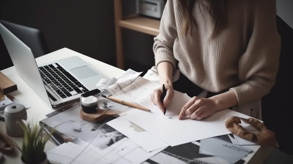 How to Start a Small Clothing Business from Home Without Money 4 Young designer working on clothing brand from home