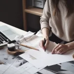 Young designer working on clothing brand from home