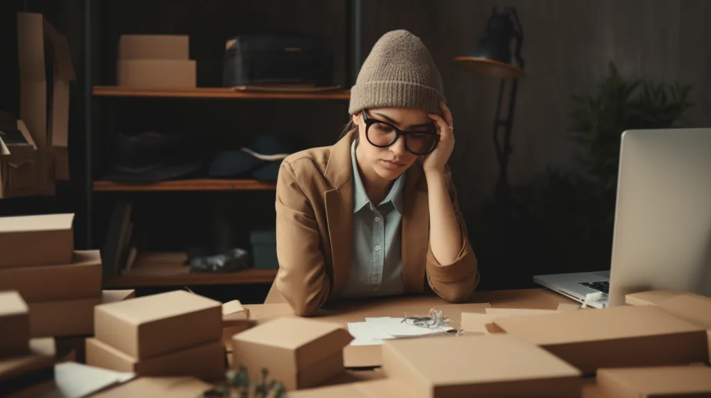 Is It Hard to Start a Clothing Brand? What Most People Get Wrong 2 New fashion founder frustrated over unsold inventory and empty Shopify dashboard.