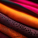 Close-up of technical sportswear fabric samples