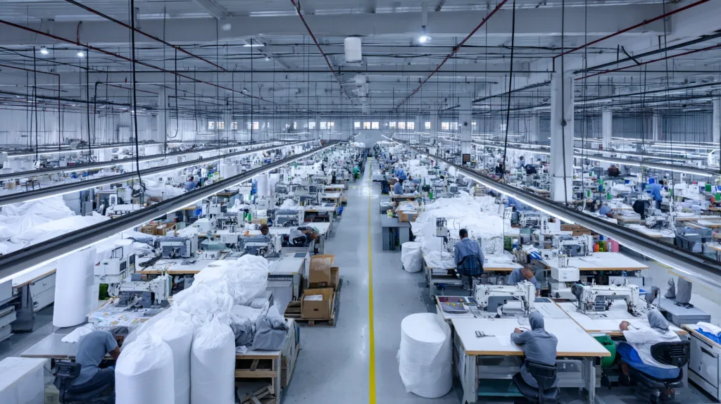 Questions to Ask Your Clothing Manufacturer Before Ordering 4 Inside view of a modern apparel manufacturing facility