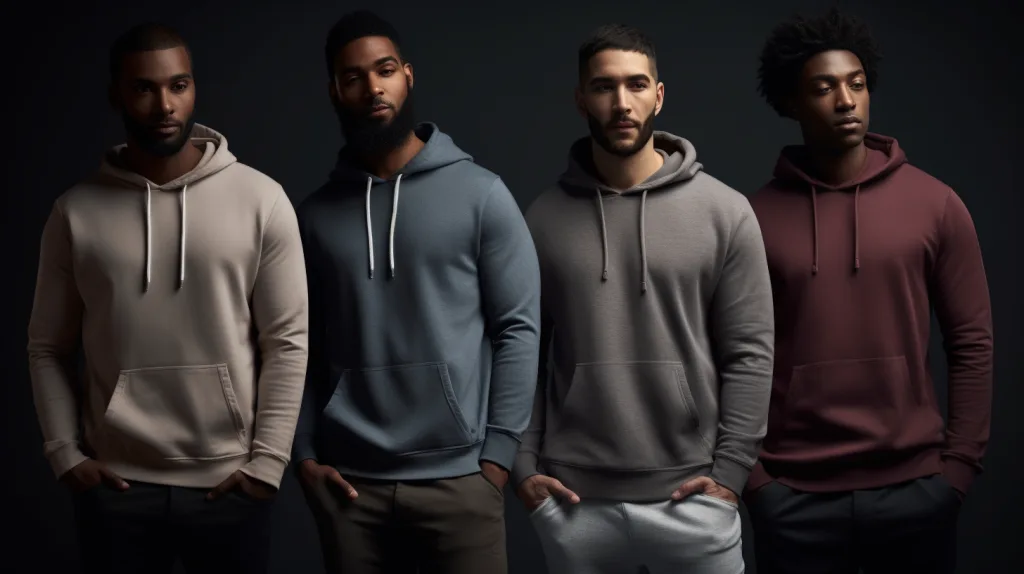 Pullover and Sweater: Key Differences, Style Tips, and Custom Manufacturing Options 2 Crewneck, hoodie, and quarter-zip pullovers on models