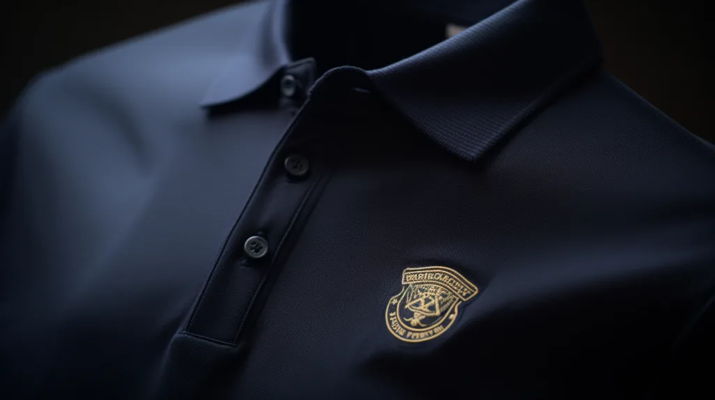 The Benefits of Embroidered Polo Shirts for Your Brand 6 Custom Logo Embroidery Close Up