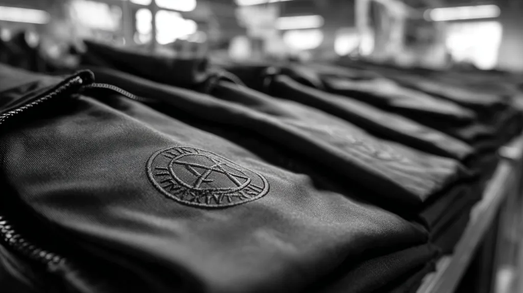 How to Customize Men’s Jackets: Materials, Logos, and Features 2 Comparison of embroidered and printed logos on jacket fabric