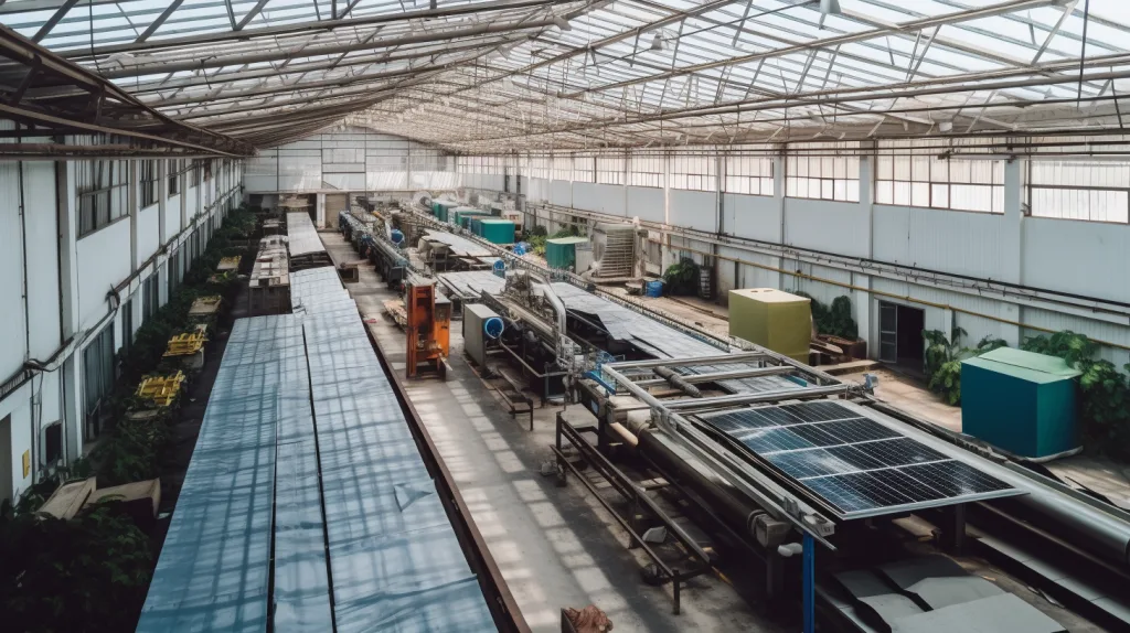 Sustainable Clothing Manufacturers: A Growing Trend 1 Sustainable garment factory using solar panels and zero-waste cutting