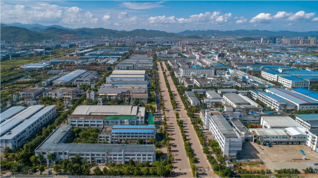 Guangdong Clothing Manufacturers: What You Need to Know 11 Aerial view of a textile district in Guangdong