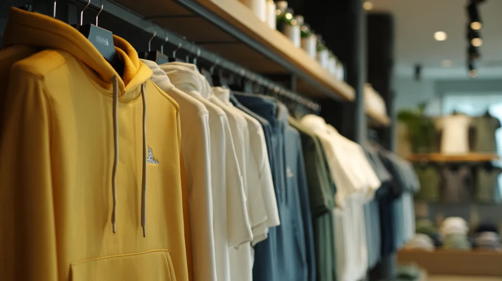 Top Clothing Suppliers in China for Startups and Brands 3 Display of custom-made polo shirts, hoodies, and beachwear from Ninghow Apparel