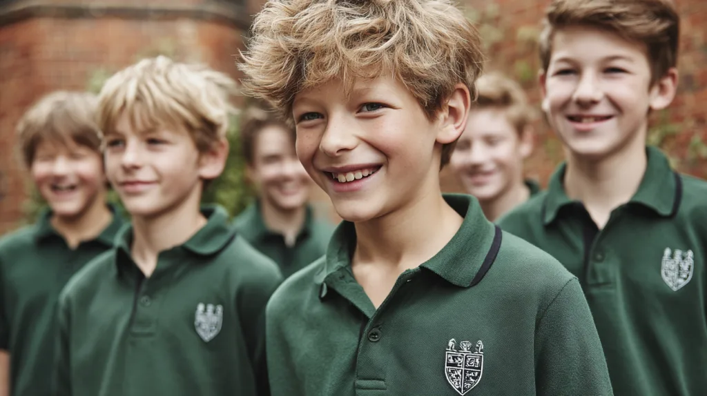 How to Customize Boys Polo Shirts for Your Brand or School 2 School-aged boys in matching navy and white polos