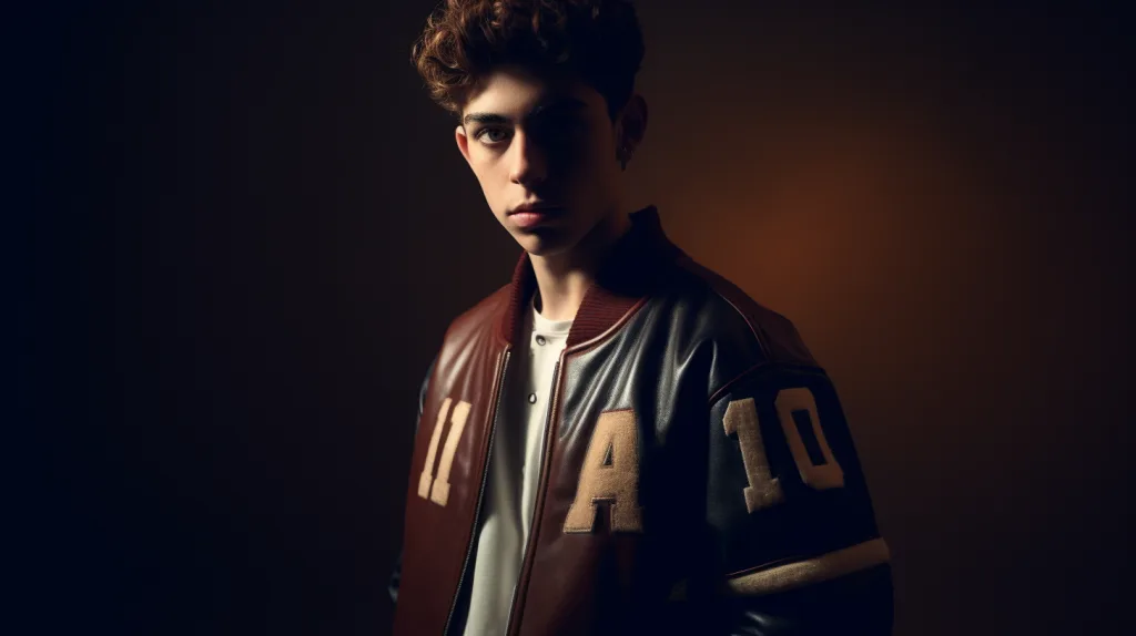 Top 8 Styles of Men’s Jackets for Brands in 2025 6 Young male model posing in oversized varsity jacket with chenille patches