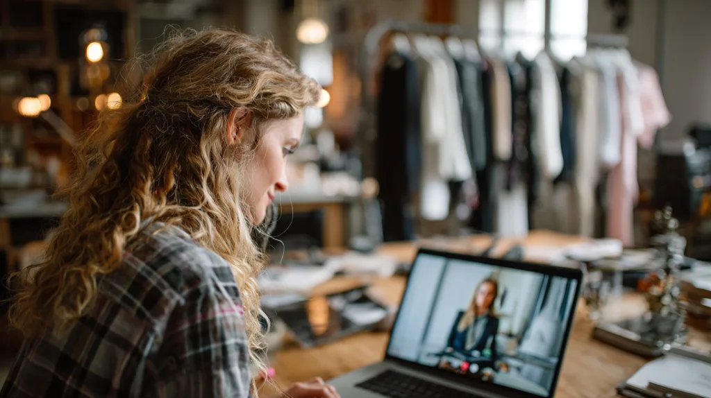 10 Things to Consider When Choosing a Clothing Manufacturer 2 Brand owner having a video call with a clothing factory manager - Choosing a Clothing Manufacturer