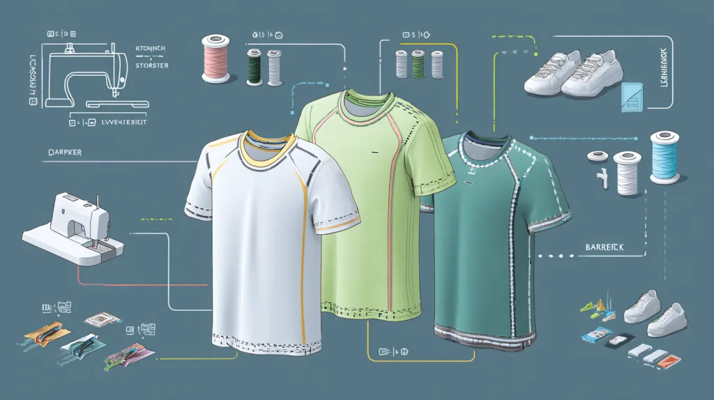 Top 5 Sewing Techniques in Sportswear Manufacturing 3 Visual overview of the five major stitches used in Ninghow’s sportswear manufacturing process.