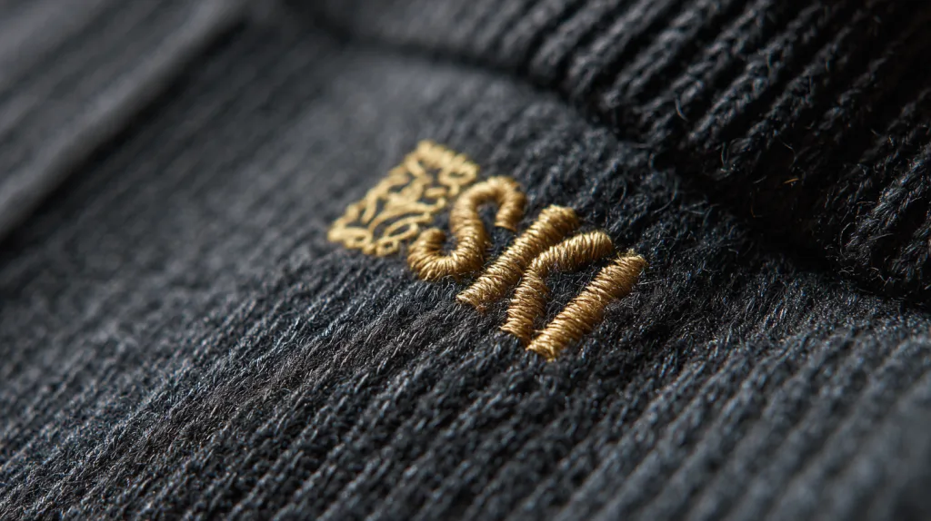 Custom Pullovers With Logo: A Complete Guide for Brands, Teams, and Organizations 1 Close-up of custom embroidered logo on sweatshirt