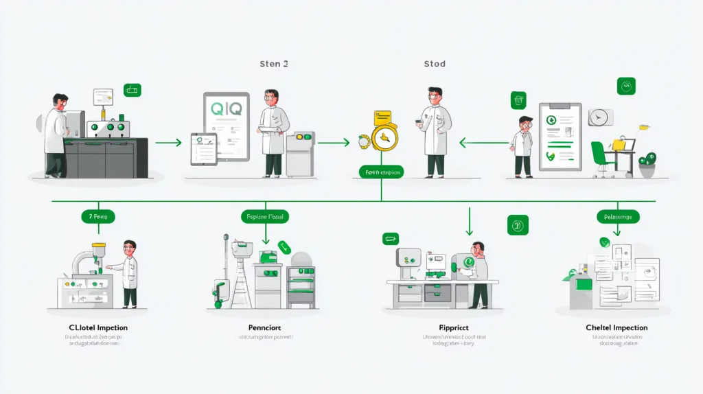 Clothing Quality Control Checklist for Brands 3 This infographic outlines Ninghow’s comprehensive quality control process, from fabric inspection to final client reporting, ensuring product consistency.