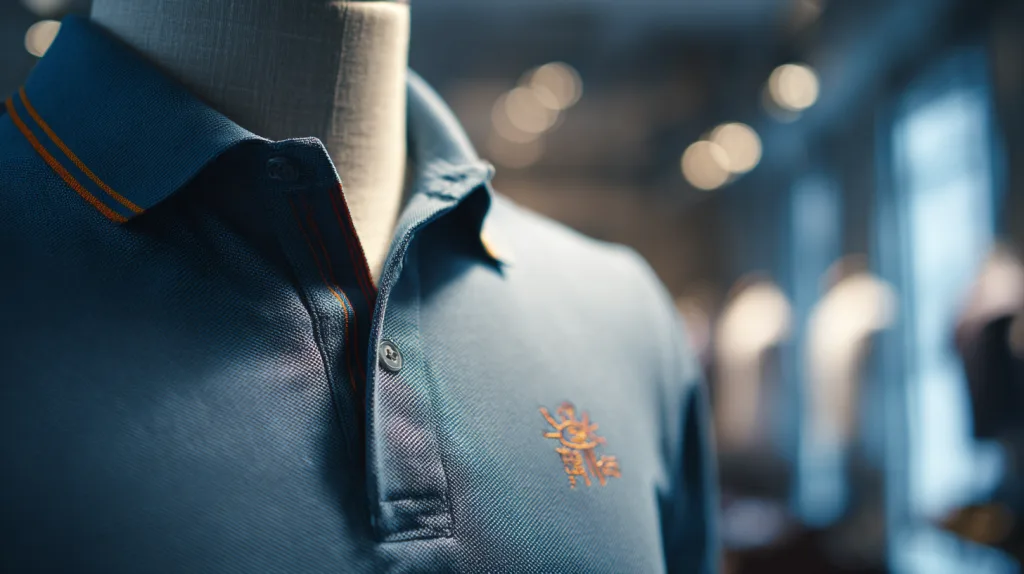 How to Order Custom Polo Shirts with Ninghow: A Complete 7-Step Guide 2 Sample polo shirt showing embroidery and fabric quality