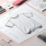 A sample tech pack layout showing measurements, materials, stitching instructions, and label placements.