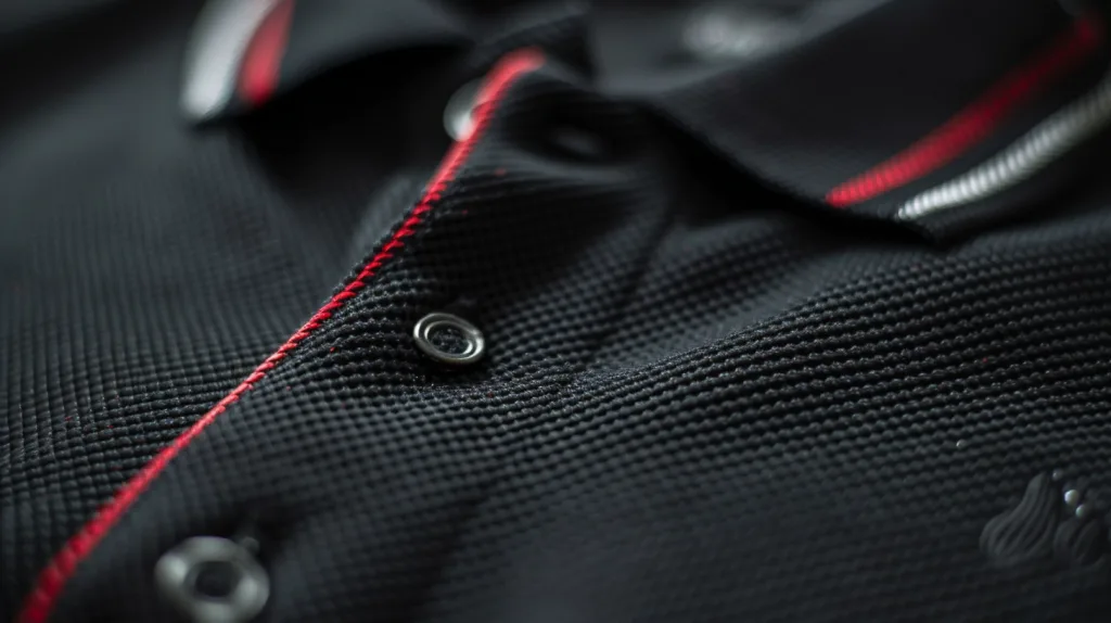 Team Polo Shirts for Sports Clubs and Corporate Uniforms: Custom Fit, Fabric & Branding 2 Close-up of embroidered logos on polo shirt chests and sleeves, showing textured stitching and color detail on breathable fabric.