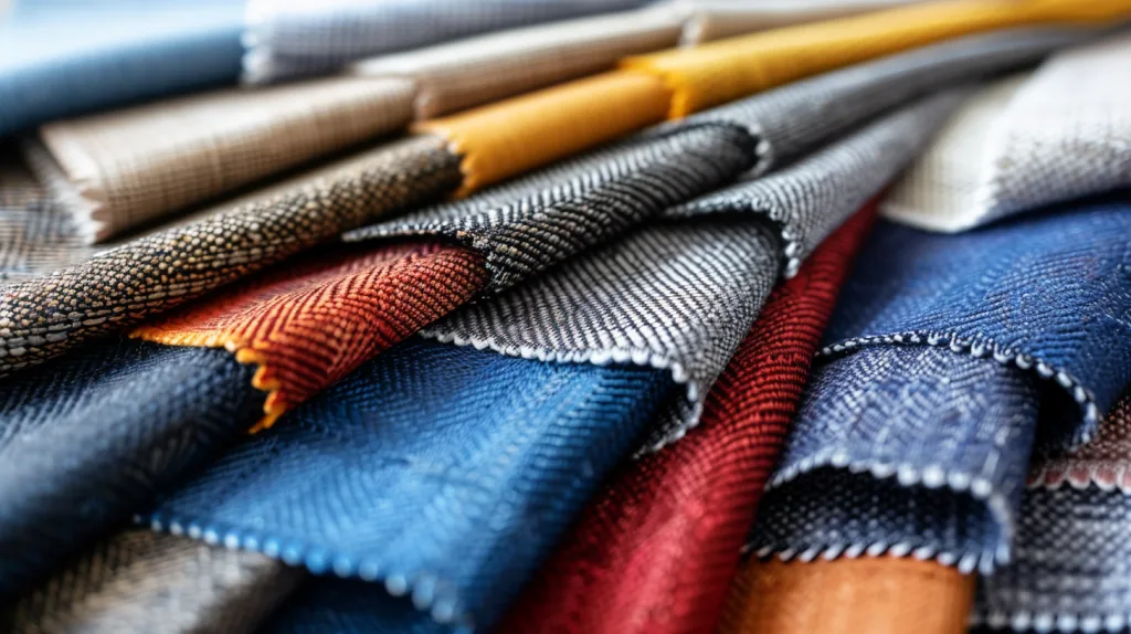 The Complete Guide to Ordering Bulk Custom Polo Shirts: From Design to Delivery 1 A collection of fabric swatches, showcasing texture and color options available for polo shirt customization.