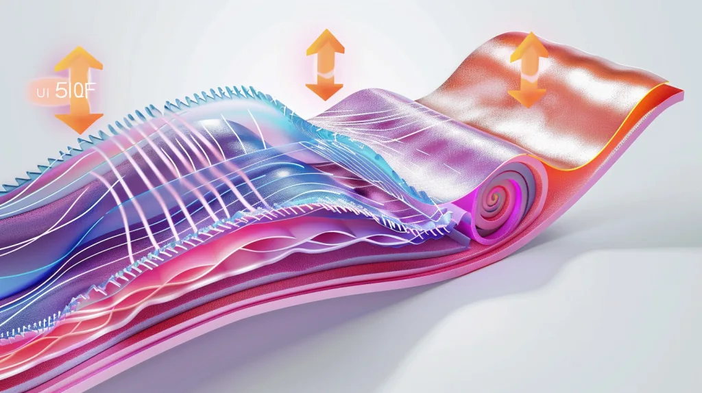 The Complete Guide to UPF 50 Clothing 2 A zoomed-in illustration of tightly woven or knit fabric showing UV rays being blocked or absorbed, ideal for educational purposes.