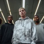 Models showcasing streetwear and gymwear hoodie designs