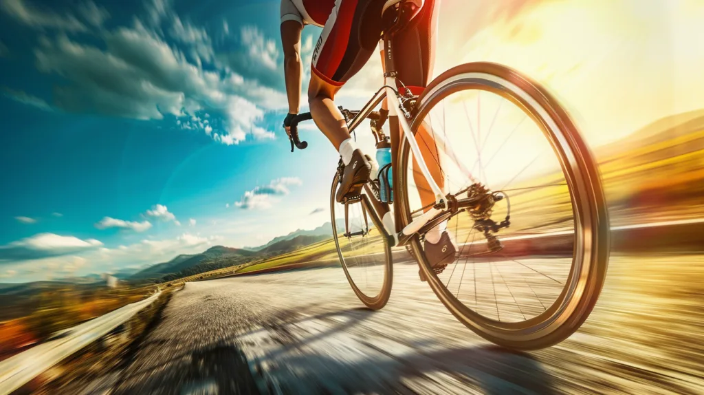 Top 17 Best Cycling Shorts in 2025: Ultimate Comfort, Performance & Style Guide 5 A professional cyclist wearing aerodynamic cycling shorts riding fast on a scenic countryside road. The image captures motion, energy, and the snug fit of high-performance shorts.