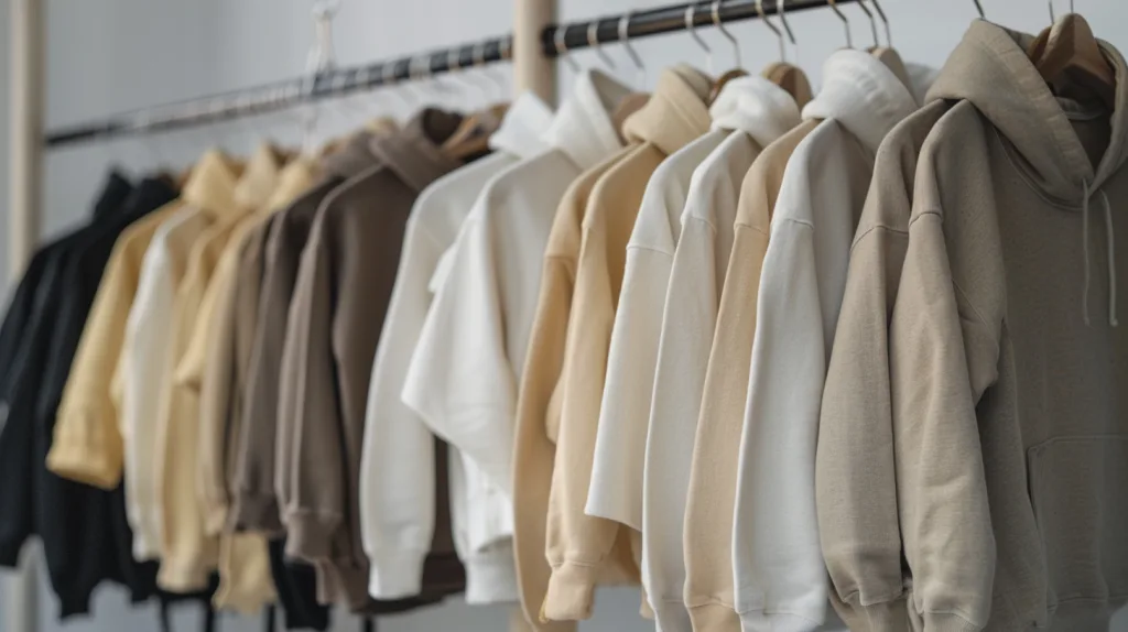 Organic Cotton Hoodies: A Sustainable Choice for Sports and Lifestyle Brands 13 Minimalist display of eco-friendly organic cotton hoodies