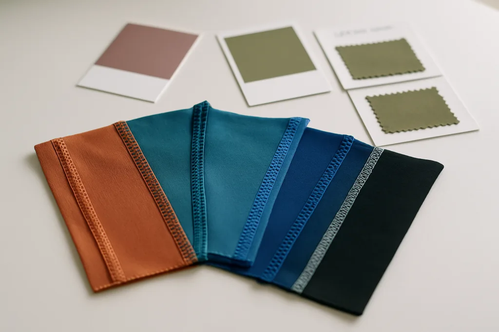 Flatlock vs Overlock vs Coverstitch: Seam Choices for Activewear 1 activewear seam swatches lab dip