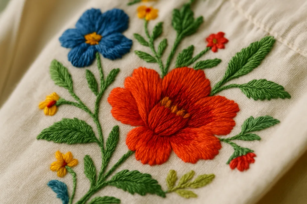 A Complete Guide to Private Label Organic Cotton Clothing 3 embroidery detail organic garment