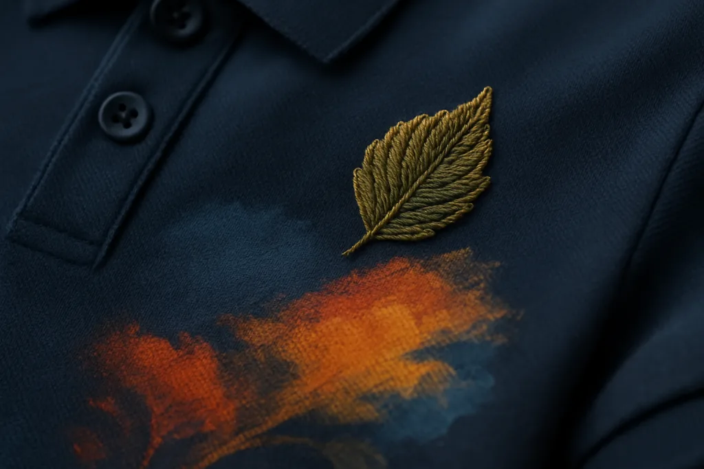 Polo Shirts vs. T-Shirts: Which Works Better for Your Brand? 3 embroidery print quality 1
