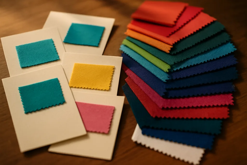 Top Trends in Custom Polo Shirt Design for 2025 1 fabric swatch lab dip evaluation