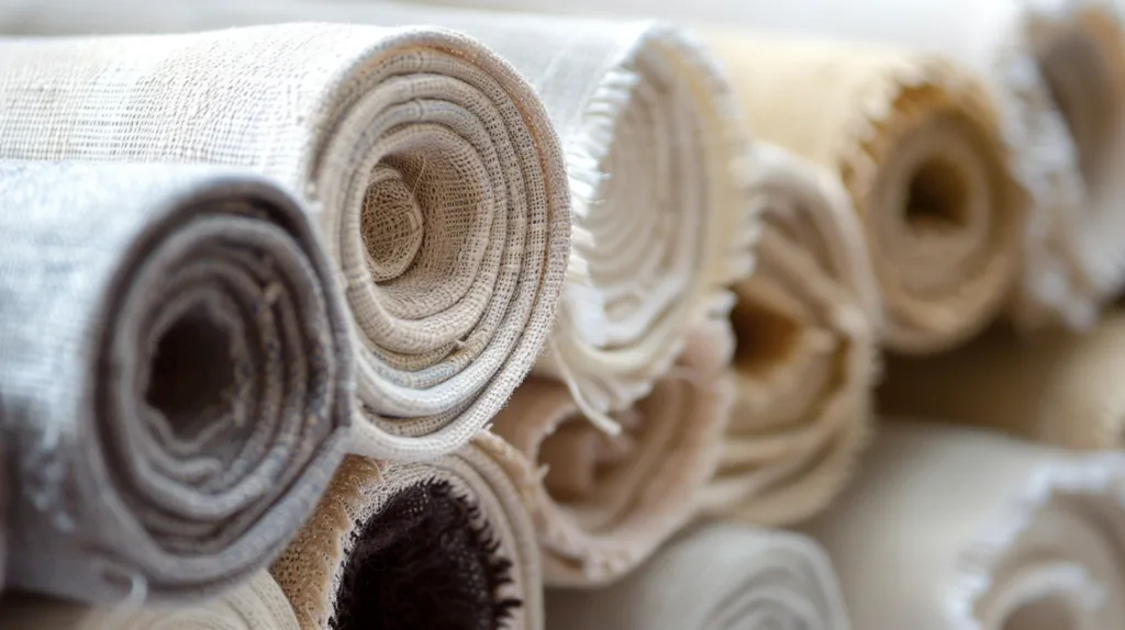 10 Amazing Facts About What Is Organic Cotton Clothing & Why It Matters 7 rolls of soft organic cotton fabric in natural shades