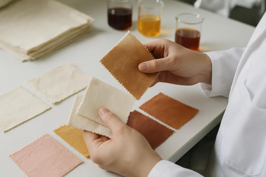 A Complete Guide to Private Label Organic Cotton Clothing 3 Precision in fabric evaluation for organic cotton clothing ensures consistency in color and quality.