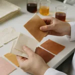 Precision in fabric evaluation for organic cotton clothing ensures consistency in color and quality.