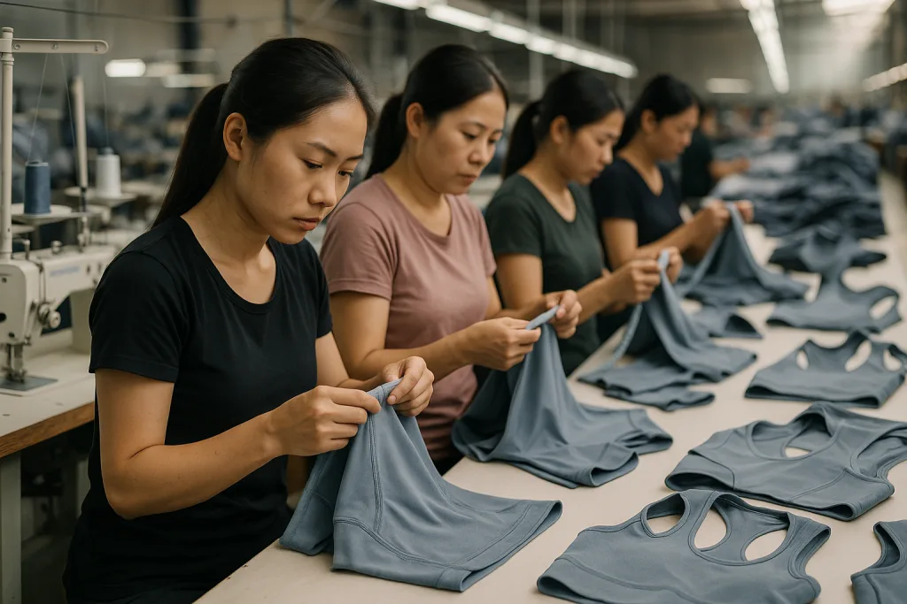 in line production qc sportswear