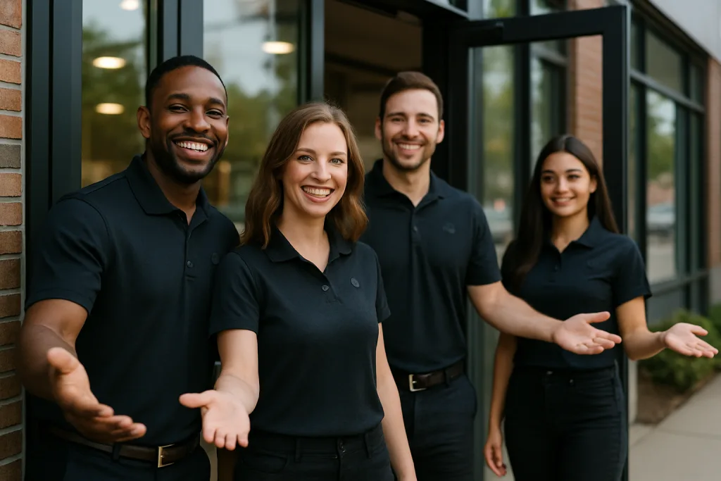 The Complete Guide to Business Polo Shirts: From Office Style to Uniform Branding 3 retail staff company polo uniforms