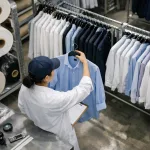 AQL inspection in an apparel factory with inspector sampling garments