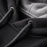 High-quality black and gray hoodie minimalist essentials stitching details
